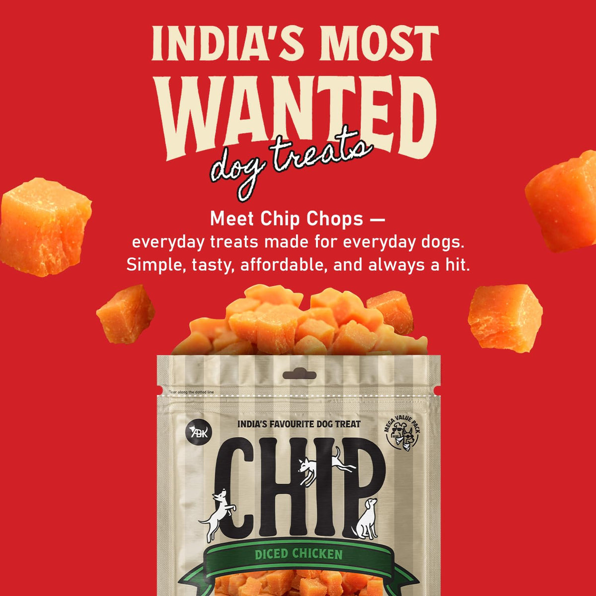 Chip Chops Diced Chicken, 250 g
