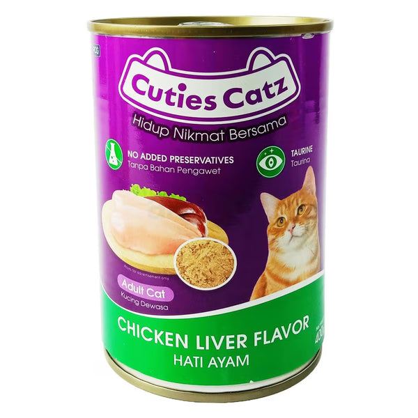 Cutie Catz Chicken & Liver Wet Cat Food Can 400g (Pack of 4)