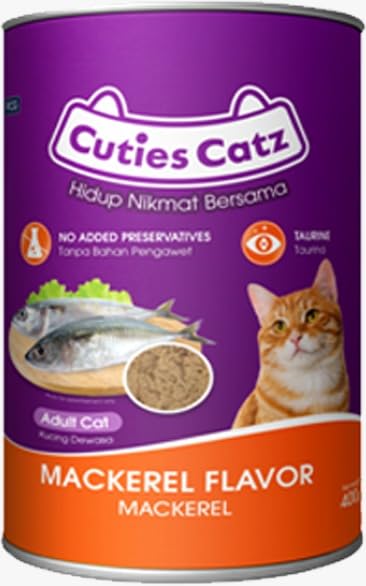 Cutie Catz Mackerel Flavour Wet Cat Food Can 400g (Pack of 6)