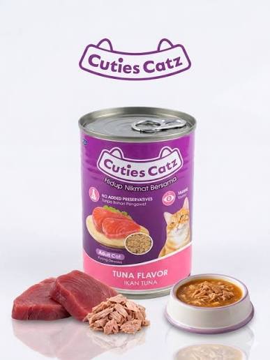 Cutie Catz Tuna Flavour Wet Cat Food Can 400g (Pack of 4)