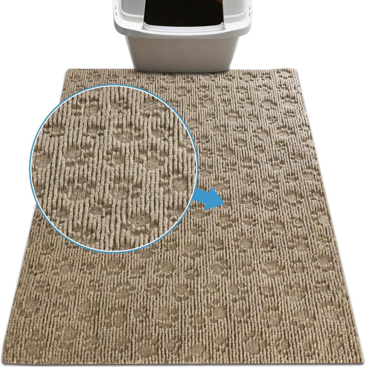 Drymate Premium Debossed Paw Litter Trapping Mat – Taupe (28 x 34 Inches)