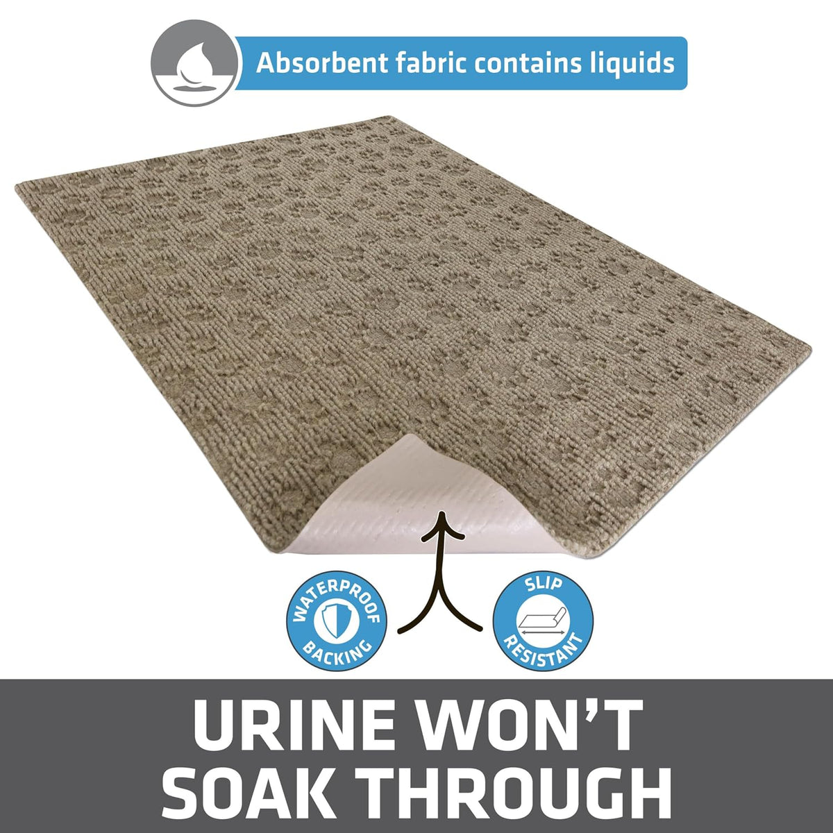 Drymate Premium Debossed Paw Litter Trapping Mat – Taupe (28 x 34 Inches)