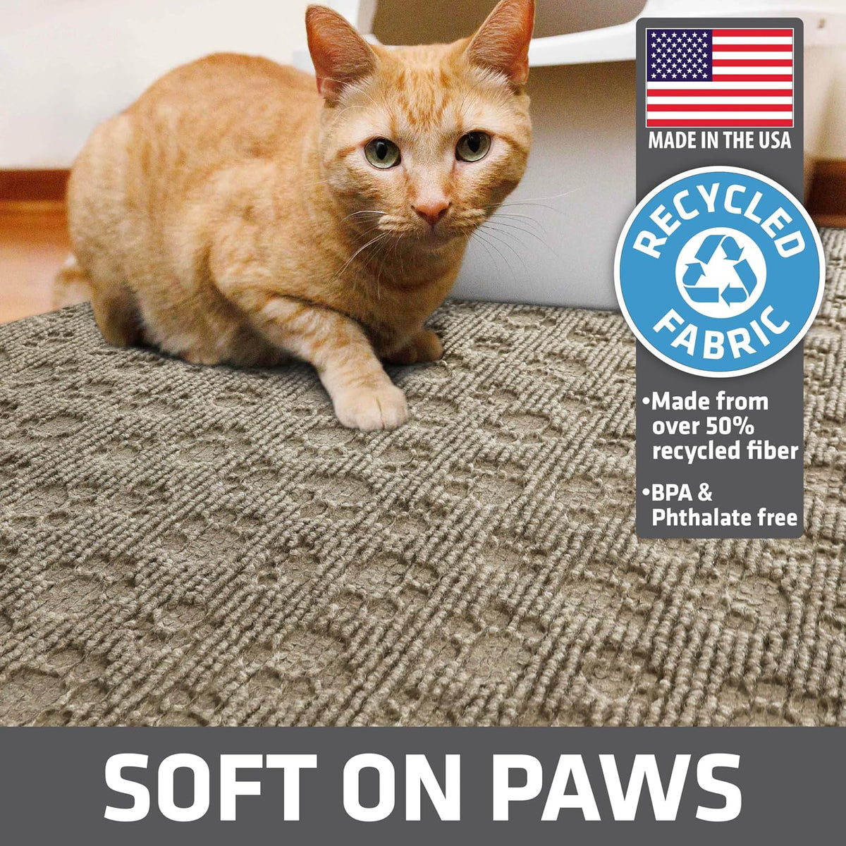 Drymate Premium Debossed Paw Litter Trapping Mat – Taupe (28 x 34 Inches)