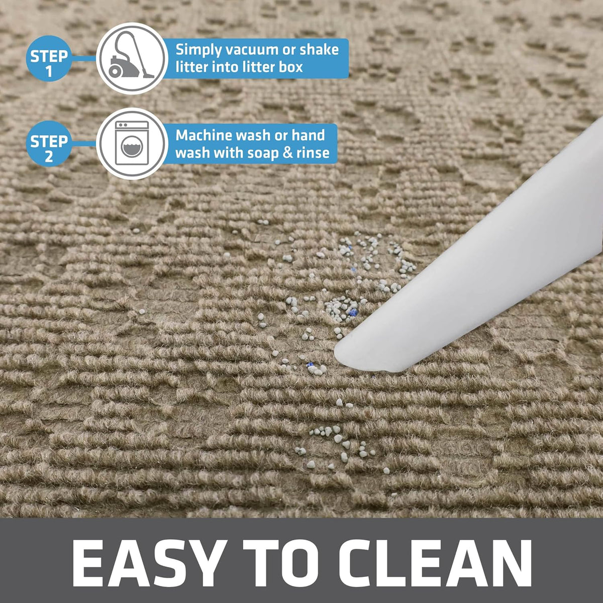 Drymate Premium Debossed Paw Litter Trapping Mat – Taupe (28 x 34 Inches)