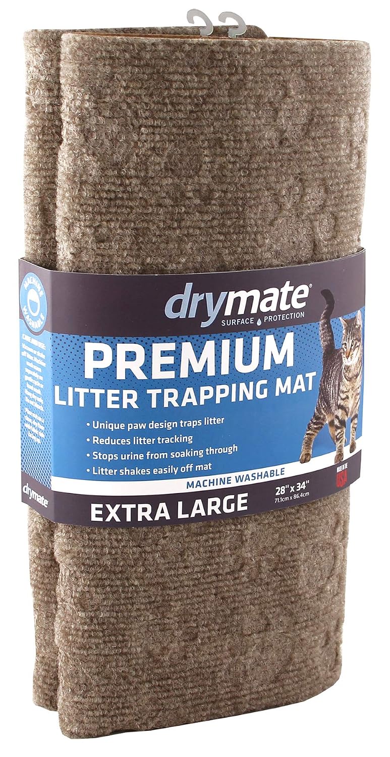 Drymate Premium Debossed Paw Litter Trapping Mat – Taupe (28 x 34 Inches)