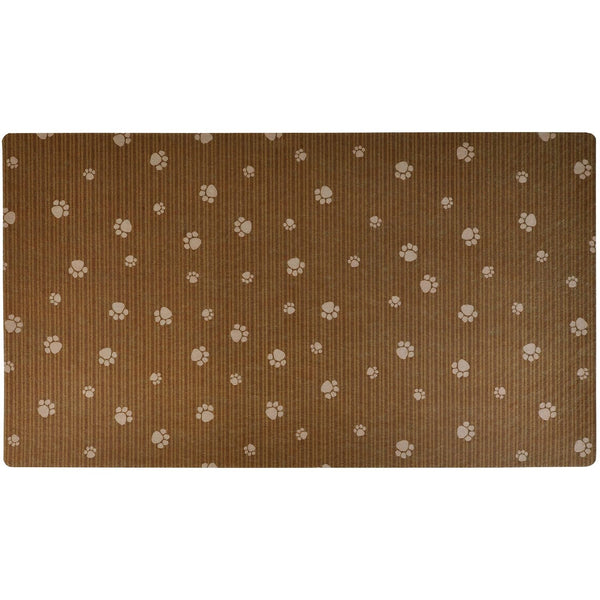 Drymate Pet Placemat – Brown Stripe/Tan Paw (16 x 28 Inches)