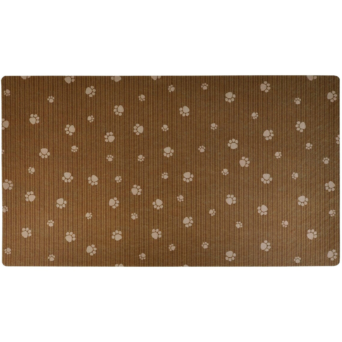 Drymate Pet Placemat – Brown Stripe/Tan Paw (12 x 20 Inches)
