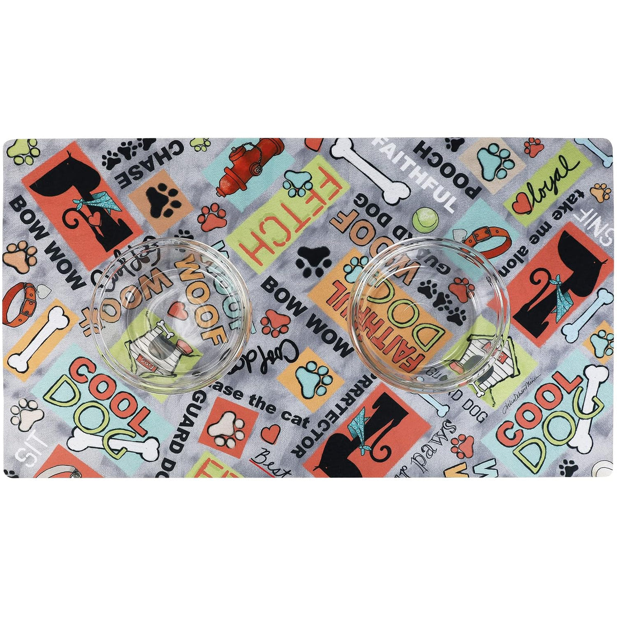 Drymate Pet Placemat – Cool Dog Grey (16 x 28 Inches)