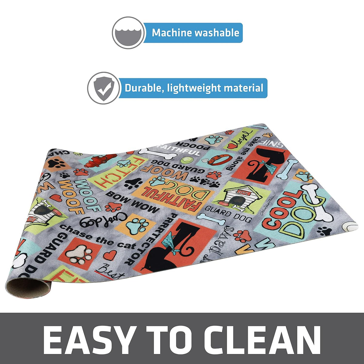Drymate Pet Placemat – Cool Dog Grey (12 x 20 Inches)