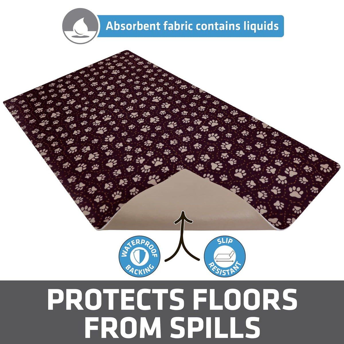 Drymate Pet Placemat – Paw Path Tan (16 x 28 Inches)