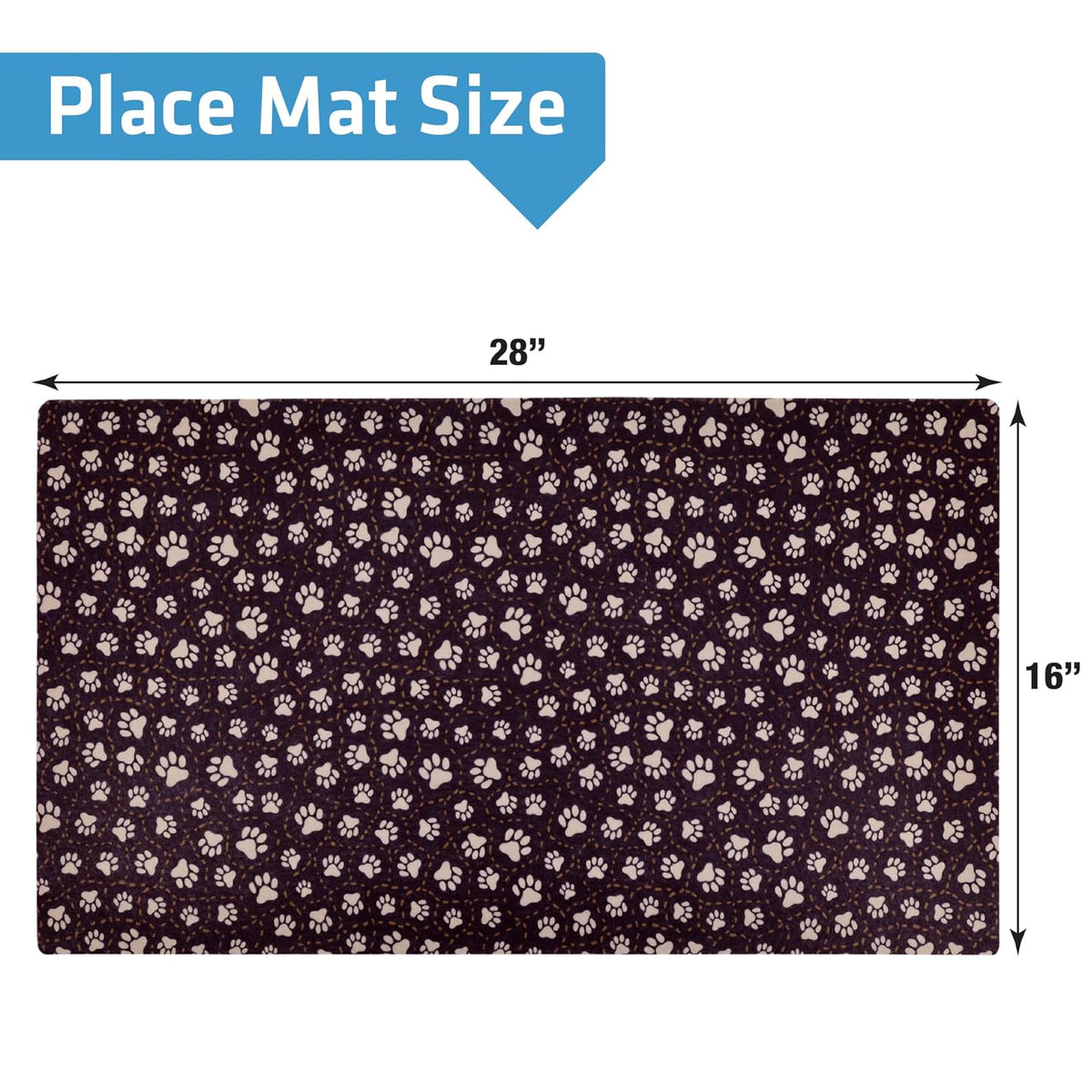 Drymate Pet Placemat – Paw Path Tan (16 x 28 Inches)