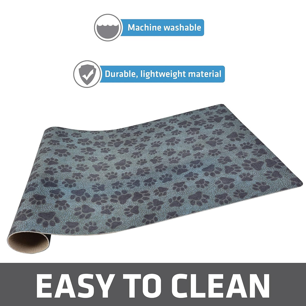 Drymate Pet Placemat – Paw Dots Black (16 x 28 Inches)