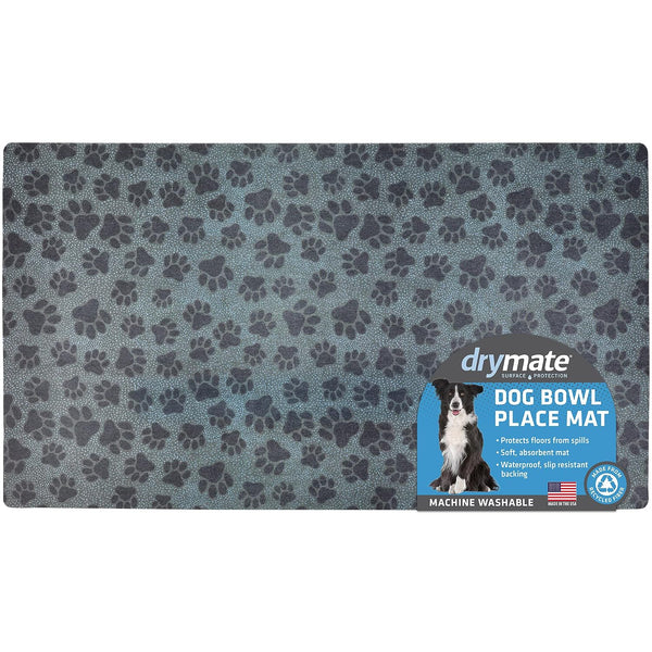Drymate Pet Placemat – Paw Dots Black (16 x 28 Inches)