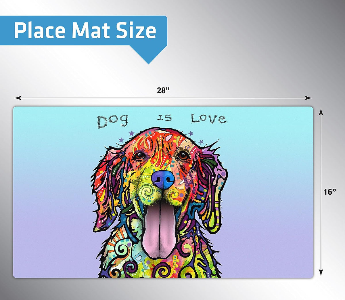 Drymate Pet Placemat – Dog Is Love (16 x 28 Inches)