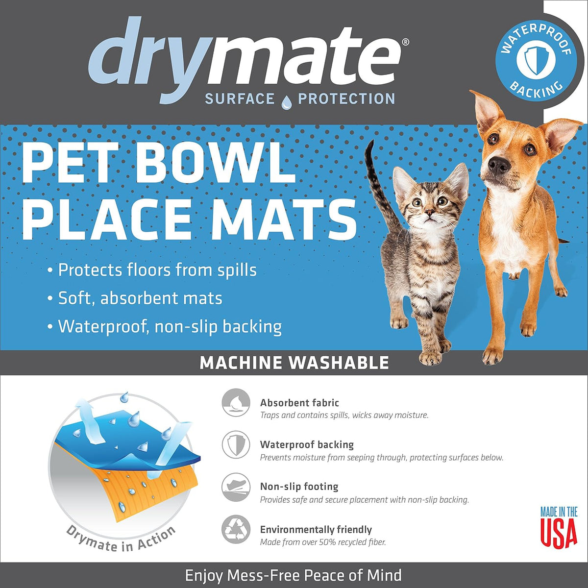 Drymate Cat Placemat – 9 Lives (12 x 20 Inches)