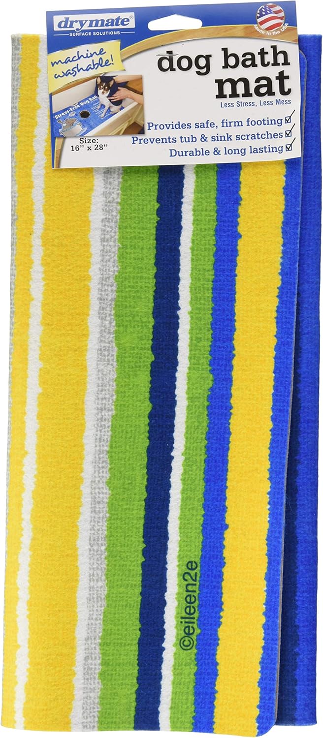 Drymate Stripe Dog Bath Grooming Mat (16 x 28 Inches)