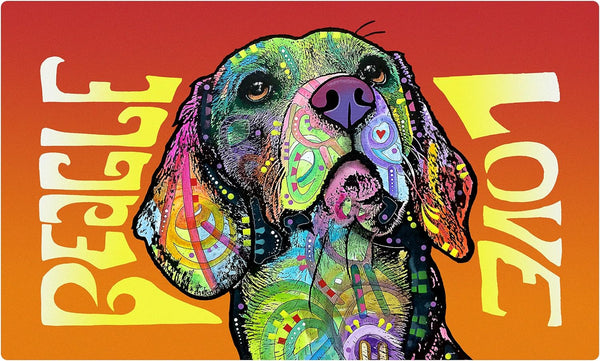 Drymate Pet Placemat – Beagle Love (12 x 20 Inches / 30 x 50 cm)