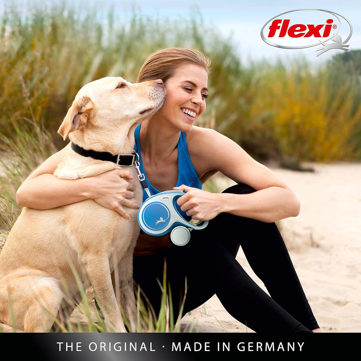 Flexi New Comfort Tape Retractable Dog Lead – Blue (5m)