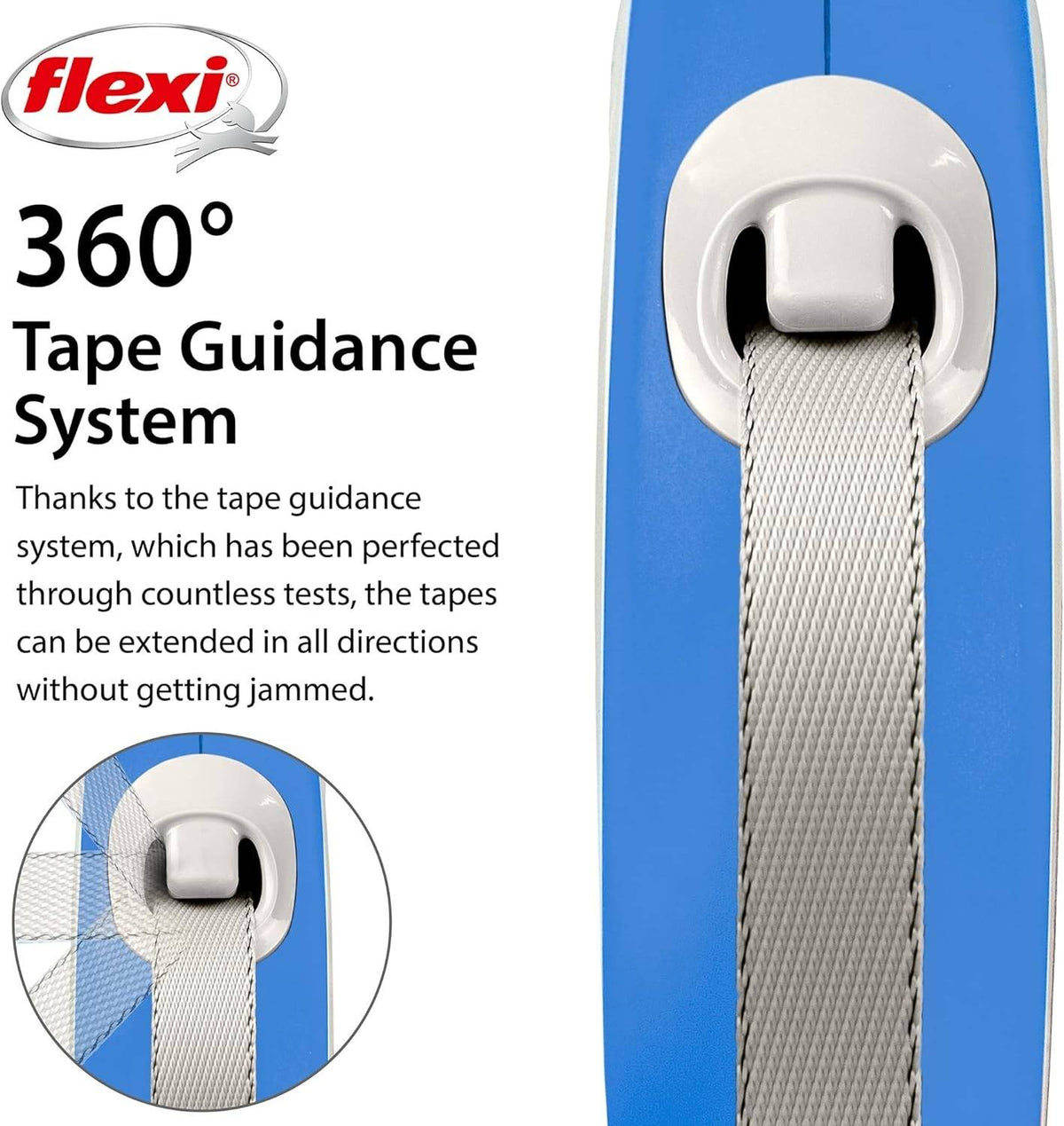 Flexi New Comfort Tape Retractable Dog Lead – Blue (5m)