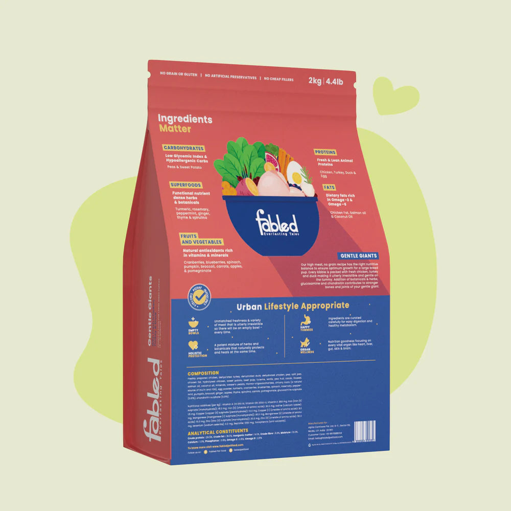 Fabled Gentle Giants – Complete Starter Food for Large Breed Puppies (3–18 Months)