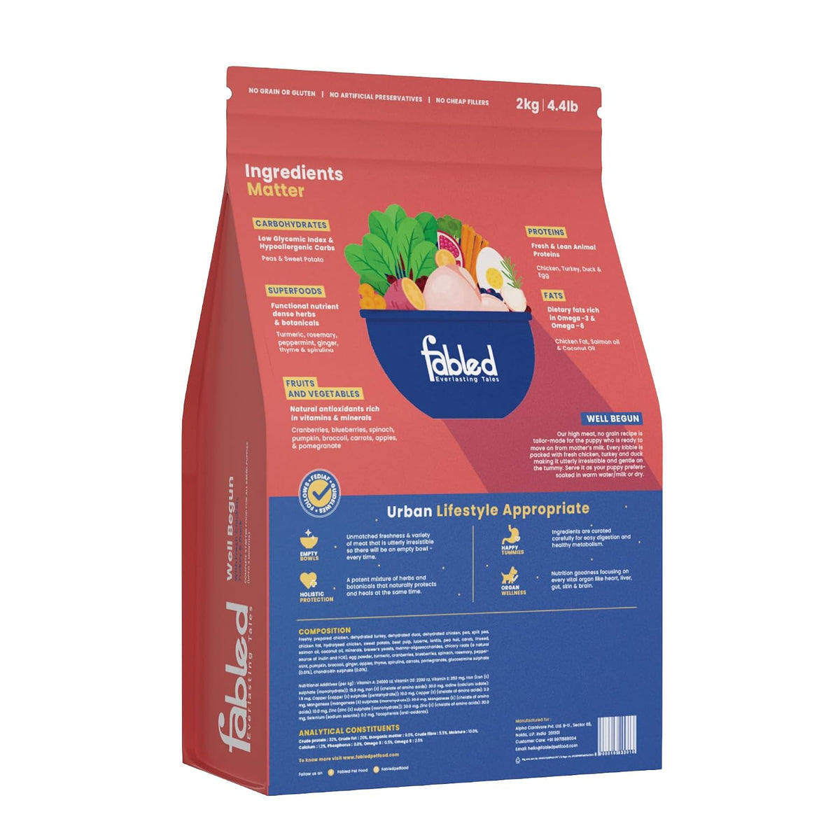 Fabled Well Begun Complete Starter Food for All Breed Puppies (Up to 3 Months)