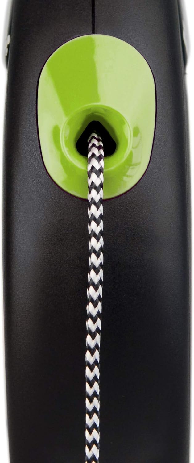 Flexi Design Tape Retractable Dog Lead – Black/Green (5m, Medium)