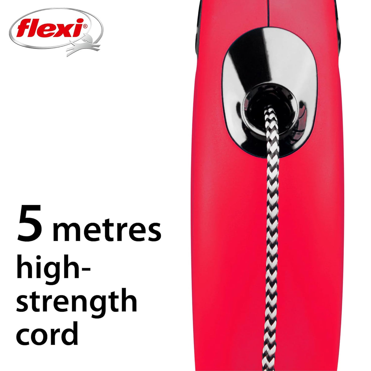 Flexi New Classic Tape Retractable Dog Lead – Red (5m)