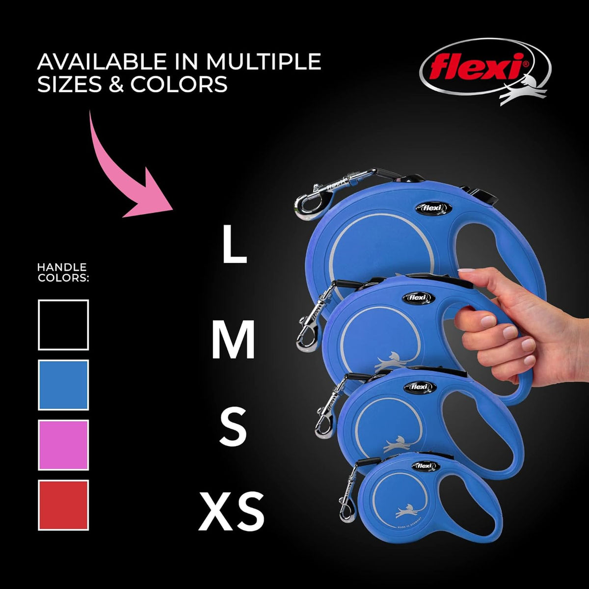 Flexi New Classic Tape Retractable Dog Lead – Blue (5m)