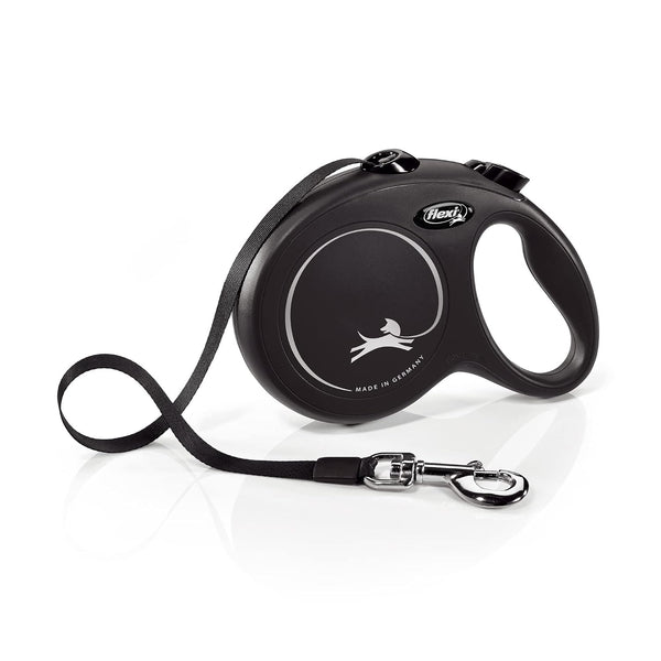 Flexi New Classic Tape Retractable Dog Lead – Black (3m)
