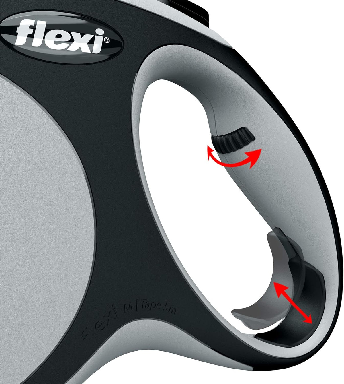 Flexi New Comfort Tape Retractable Dog Lead – Grey (5m)