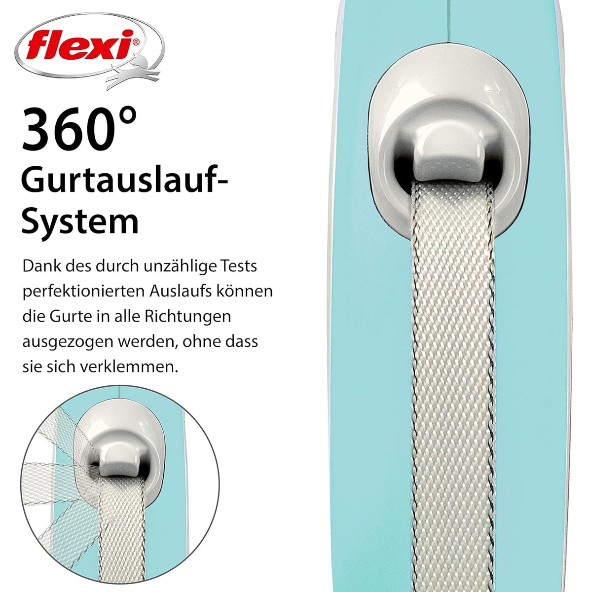 Flexi New Comfort Tape Retractable Dog Lead – Light Blue (5m)