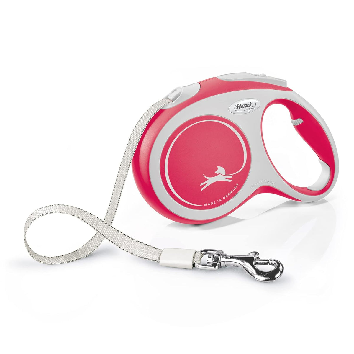 Flexi New Comfort Tape Retractable Dog Lead – Light Red (5m, Medium)
