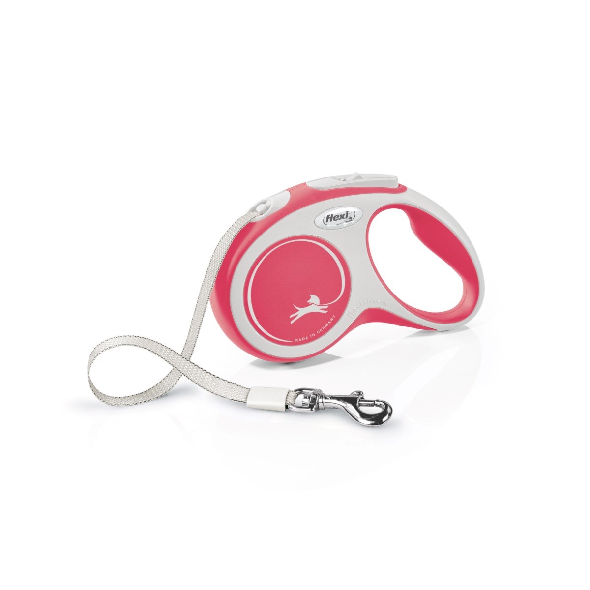 Flexi New Comfort Tape Retractable Dog Lead – Light Red (5m, Medium)