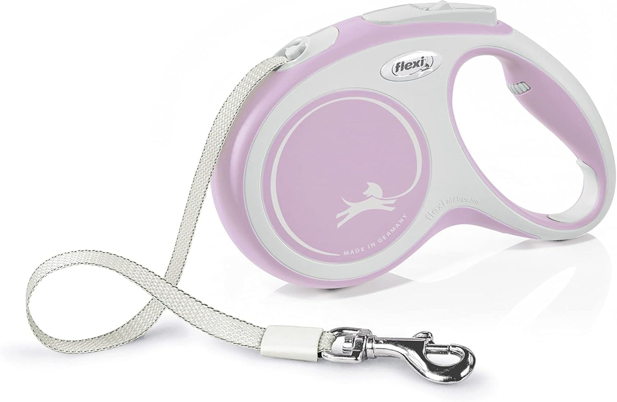 Flexi New Comfort Tape Retractable Dog Lead – Rose (5m, Small)