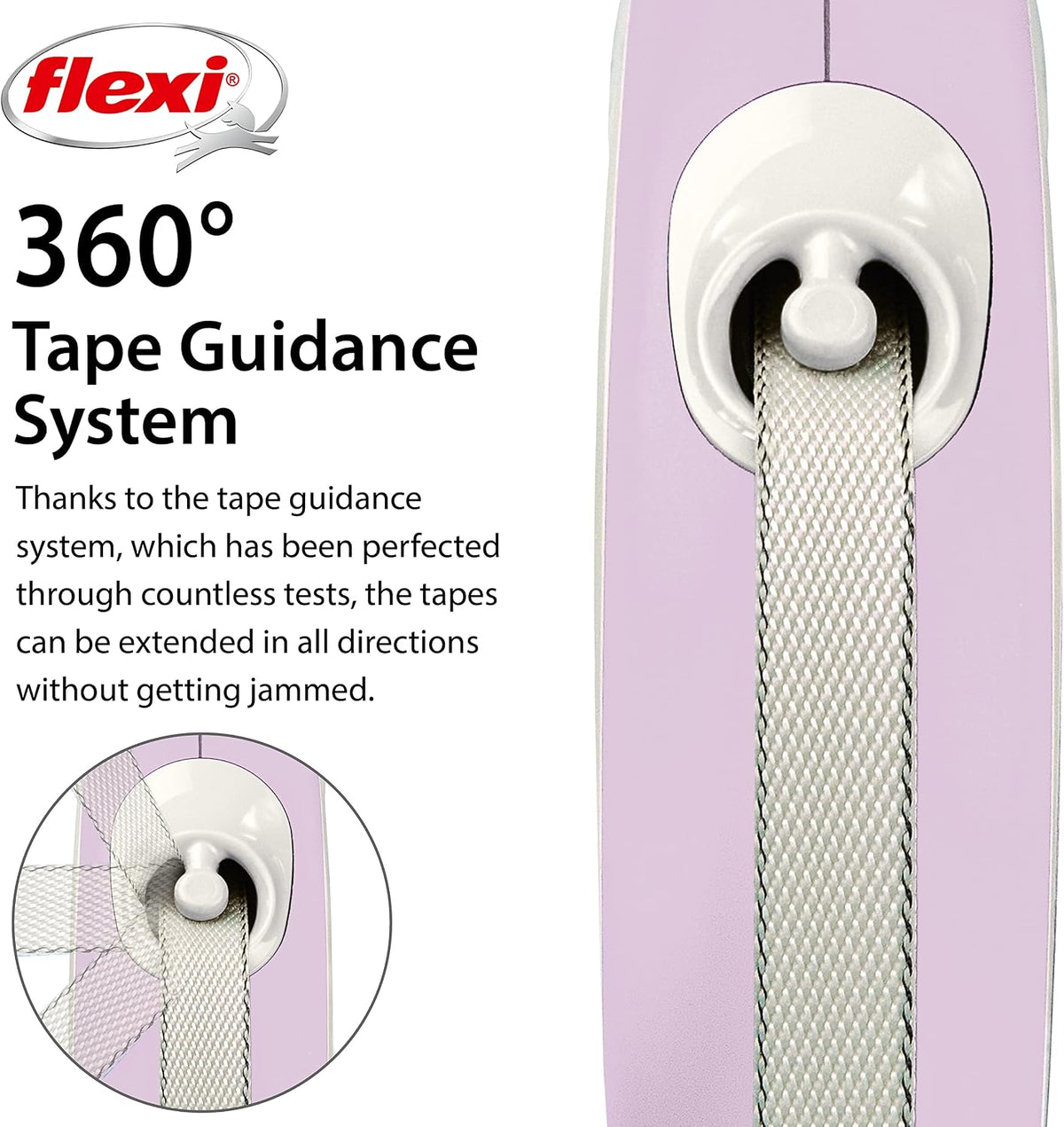 Flexi New Comfort Tape Retractable Dog Lead – Rose (5m, Small)