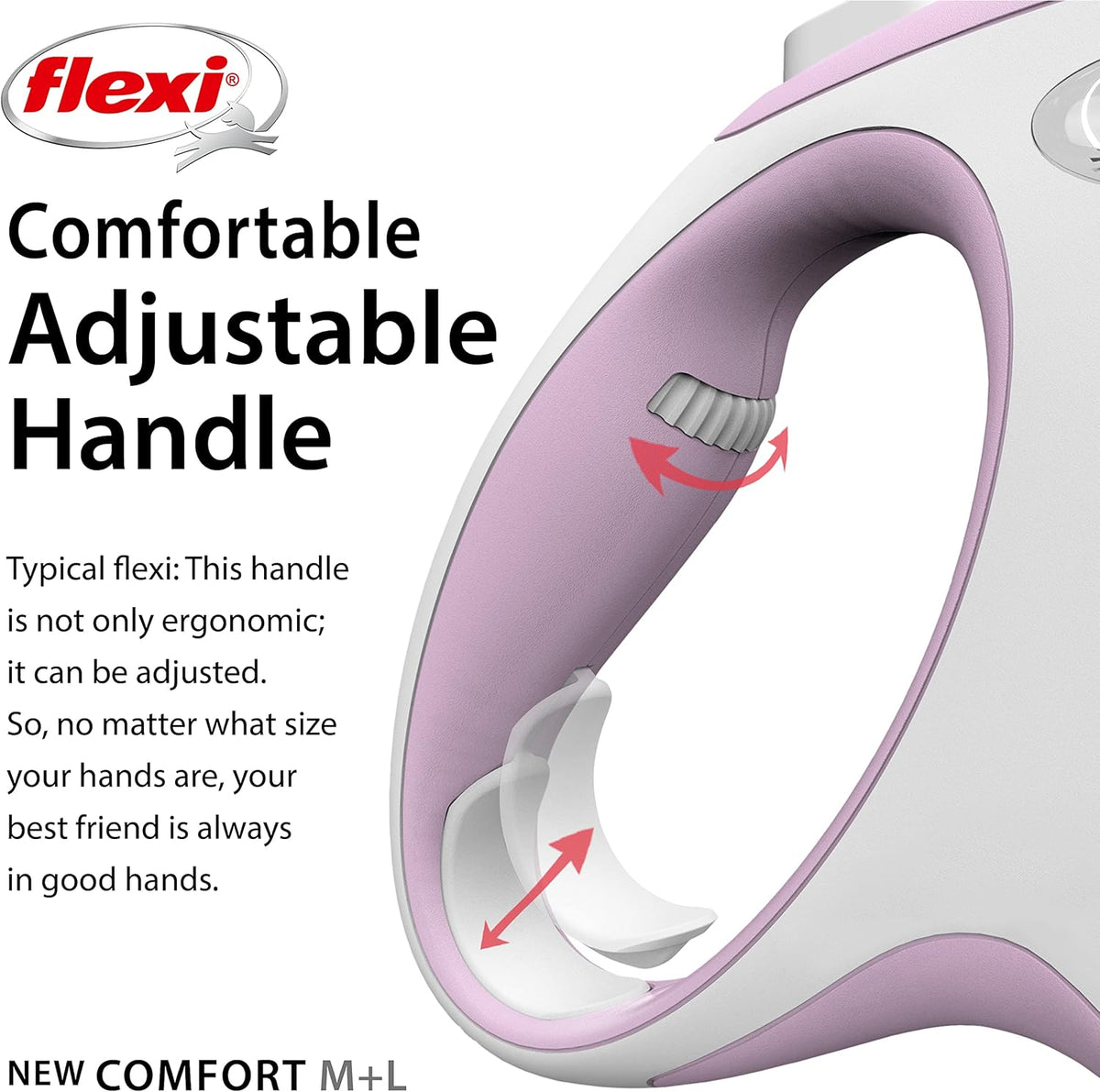 Flexi New Comfort Tape Retractable Dog Lead – Rose (5m, Small)
