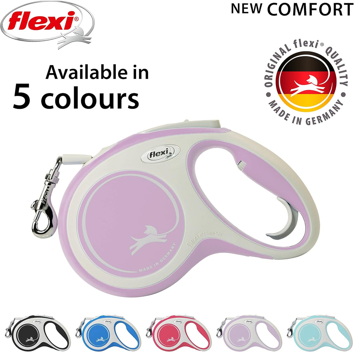 Flexi New Comfort Tape Retractable Dog Lead – Rose (5m, Small)