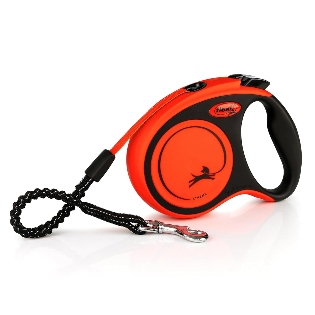 Flexi Xtreme Tape Retractable Dog Lead – Black/Orange (5m)