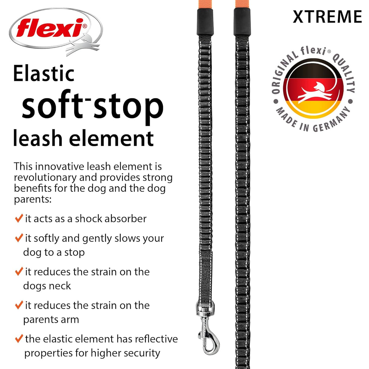 Flexi Xtreme Tape Retractable Dog Lead – Black/Orange (5m)