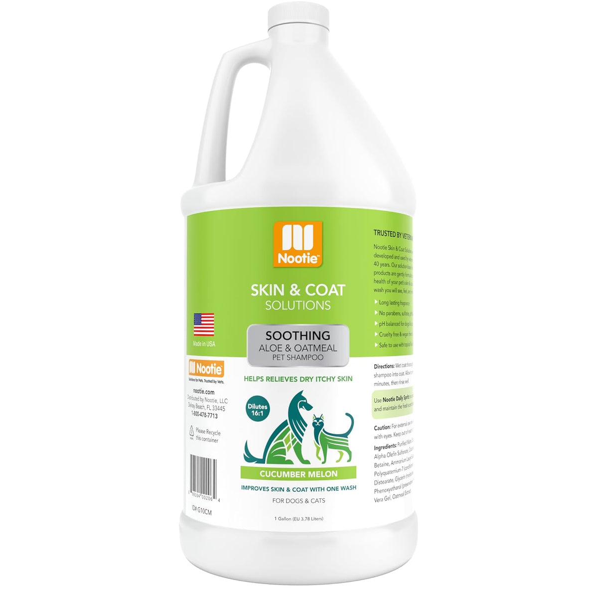 Nootie Soothing Aloe & Oatmeal Shampoo – Cucumber Melon (1 Gallon / 3.78 Litres)
