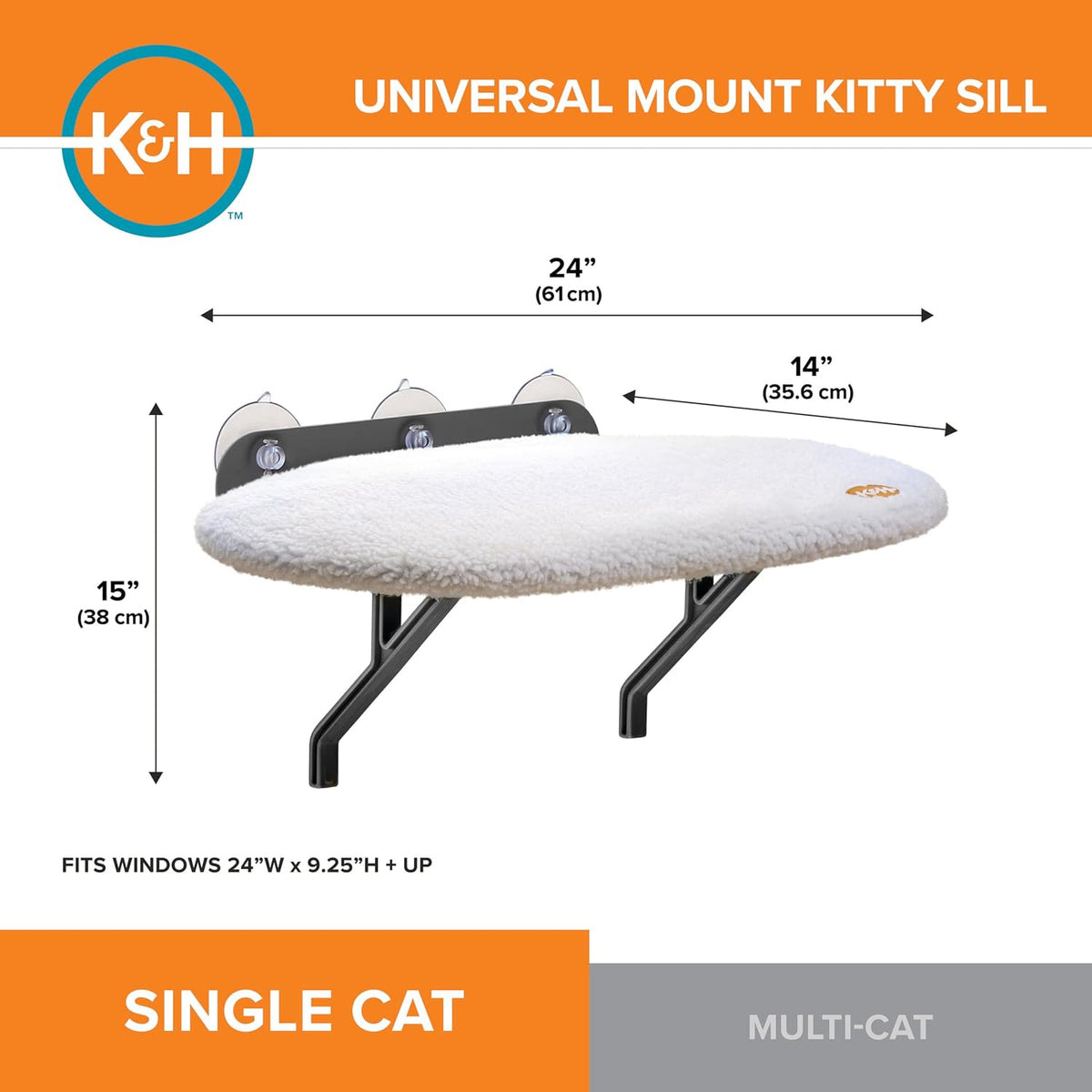K&H Universal Mount Kitty Sill Fleece – 14 x 24 Inches