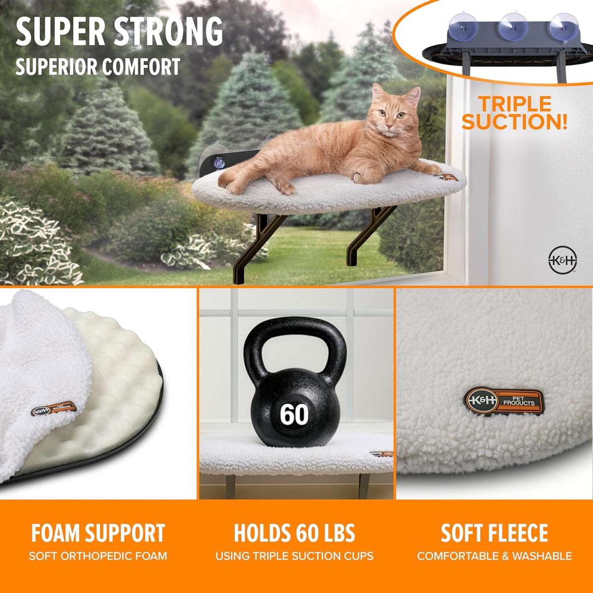 K&H Universal Mount Kitty Sill Fleece – 14 x 24 Inches