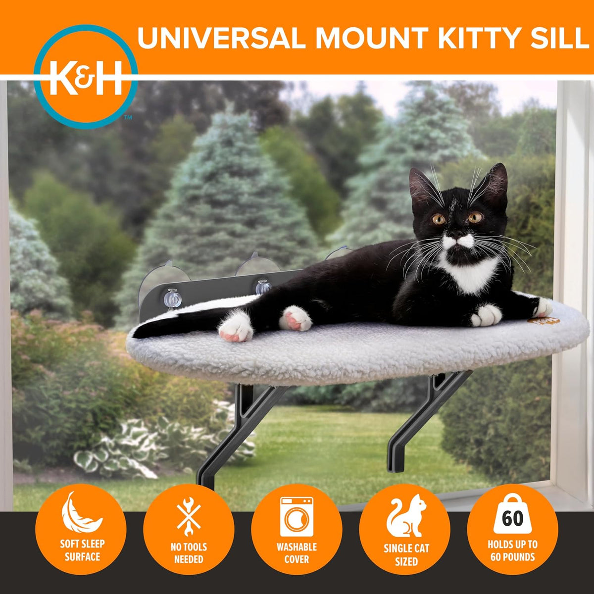 K&H Universal Mount Kitty Sill Fleece – 14 x 24 Inches