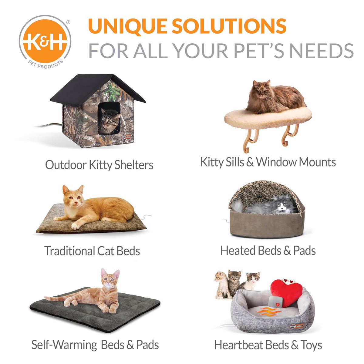 K&H Universal Mount Kitty Sill with Hood Gray 14 x 24 Inches Window Perch for Cats