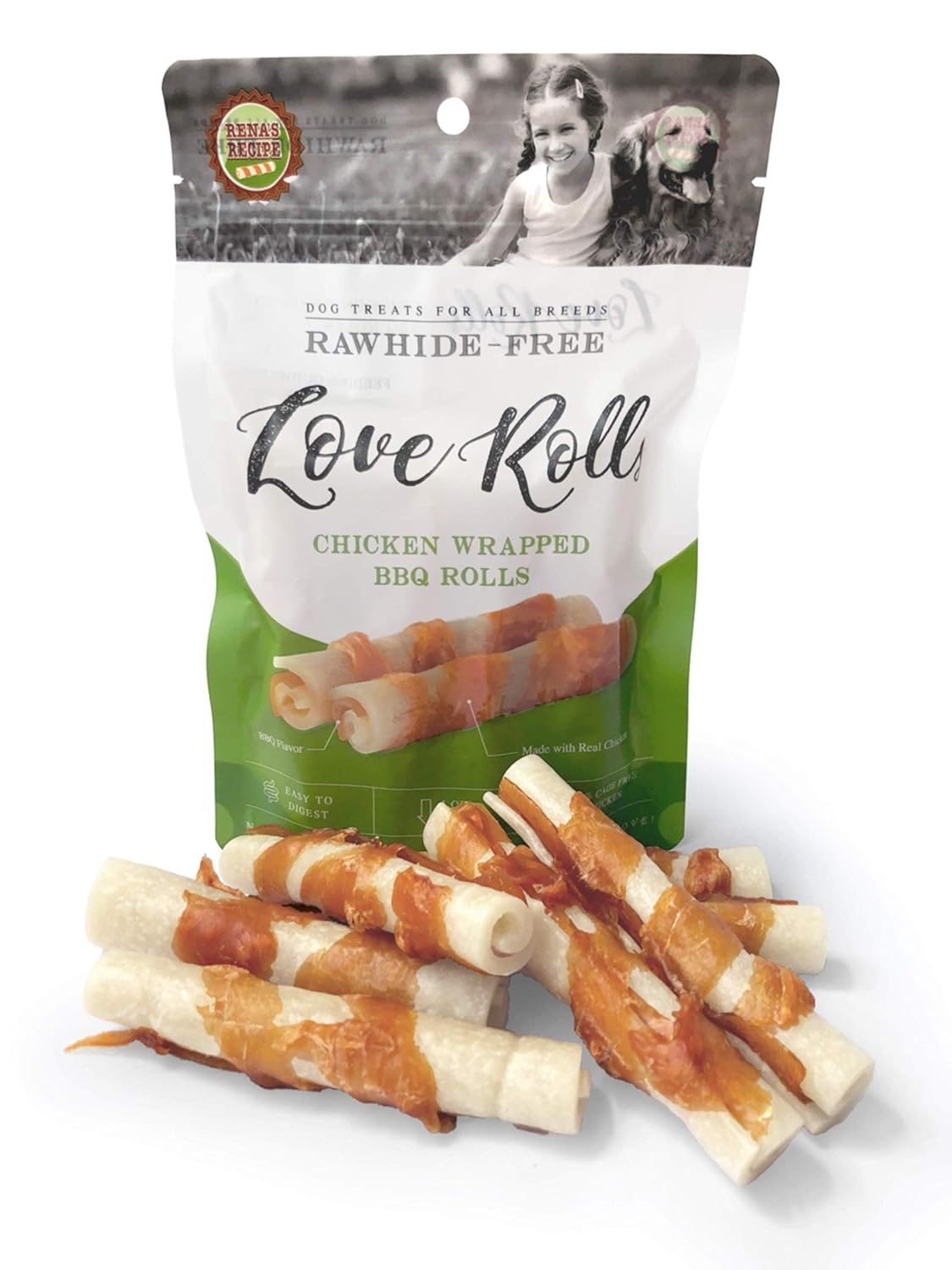 LOVE Chicken Wrapped Barbeque Rolls, 154 gm, 7 Pieces