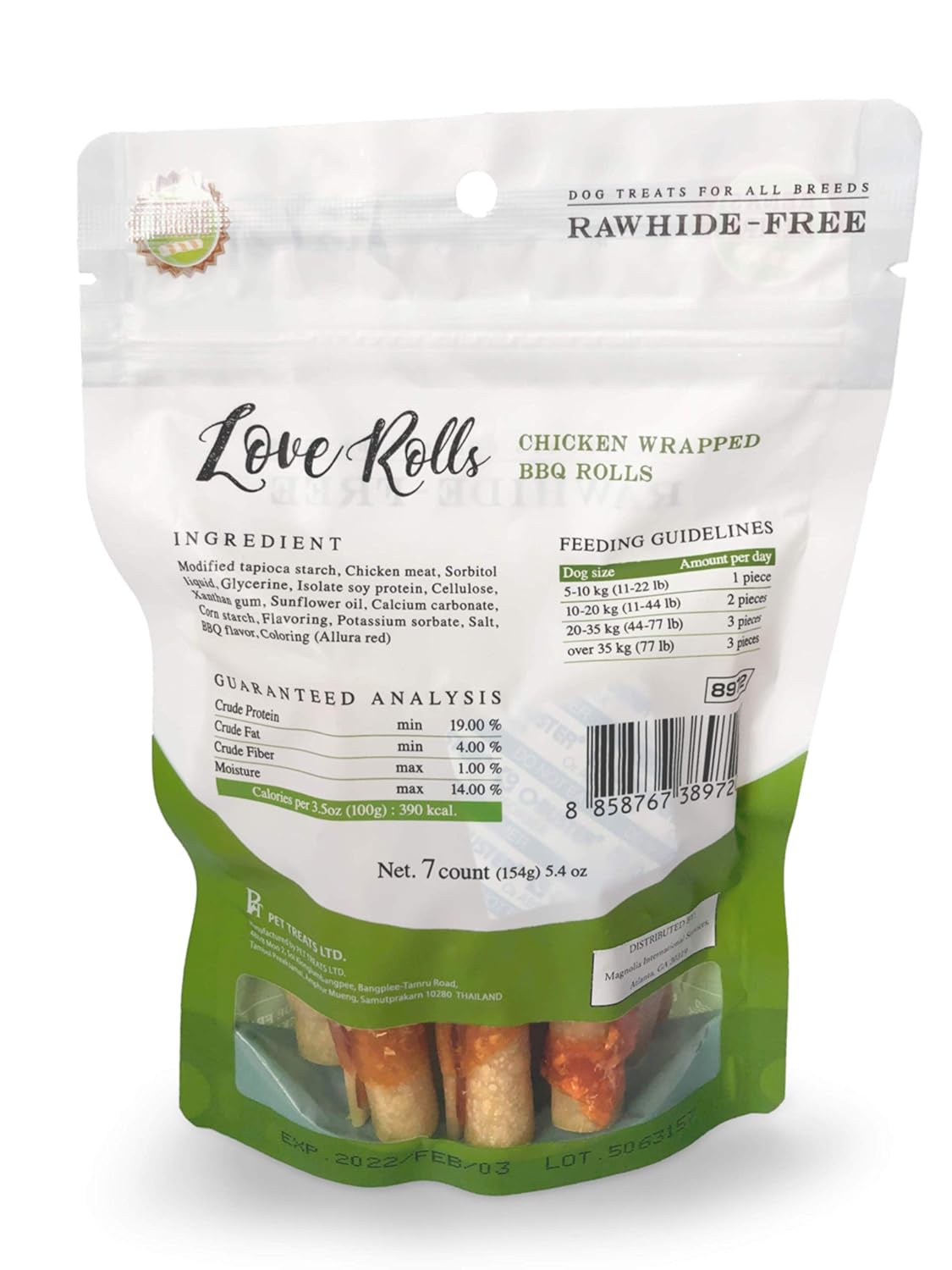 LOVE Chicken Wrapped Barbeque Rolls, 154 gm, 7 Pieces