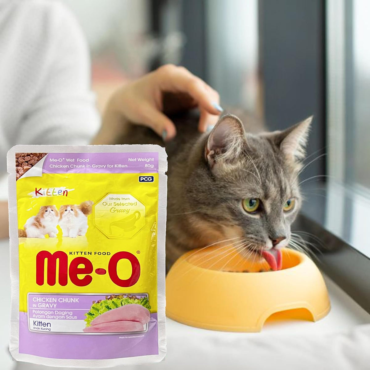 Me-O Kitten Chicken Chunk in Gravy Wet Cat Food 80g