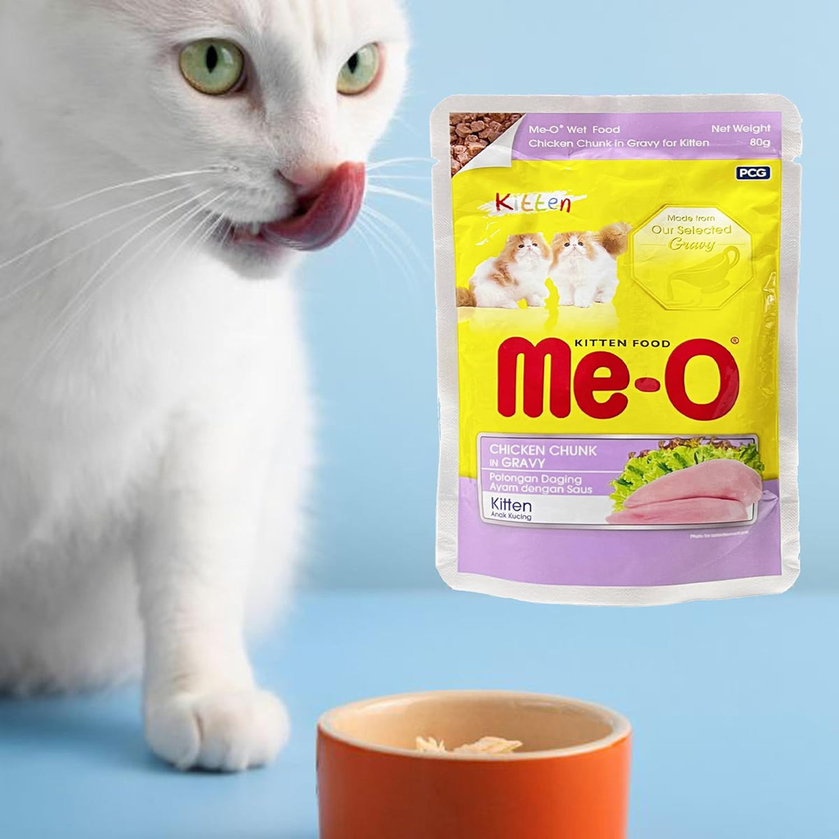Me-O Kitten Chicken Chunk in Gravy Wet Cat Food 80g