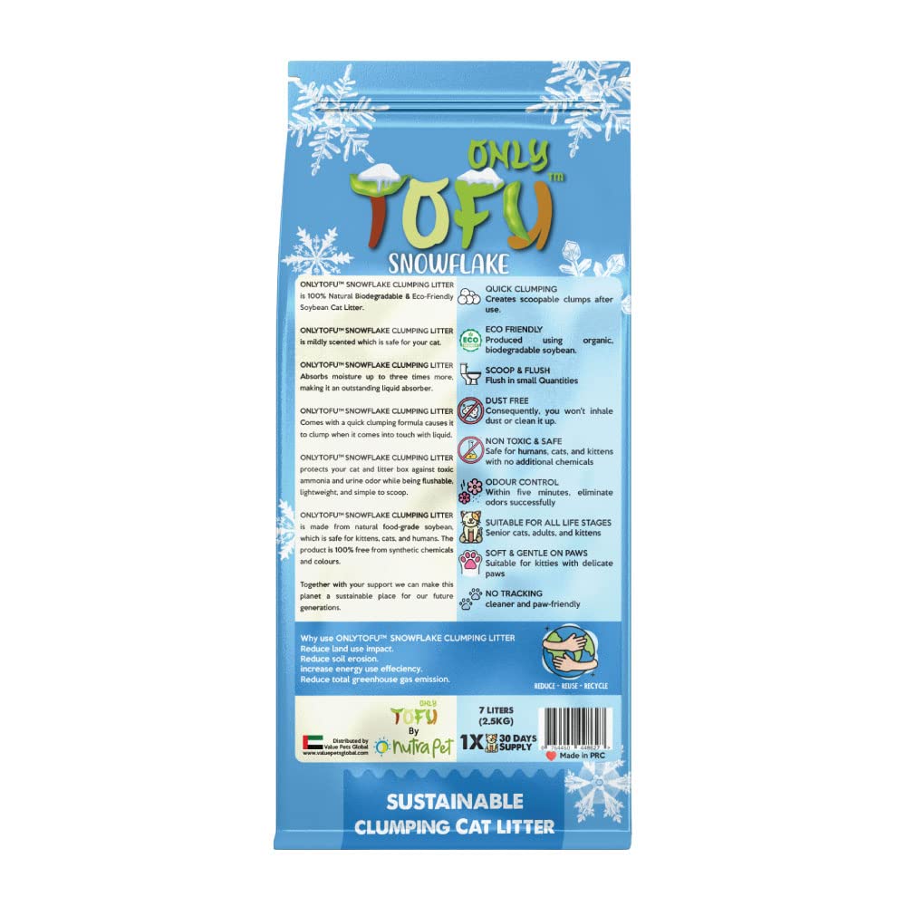 Nutrapet Tofu Snowflake Clumping Cat Litter – Lavender (7 Litres)