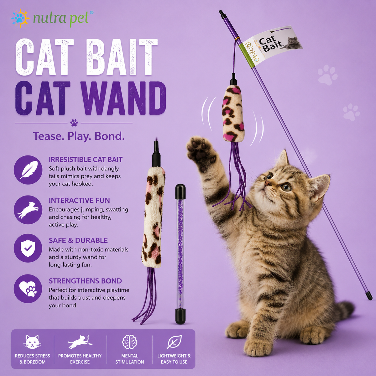 Nutrapet Cat Bait Cat Wand Cat Toy